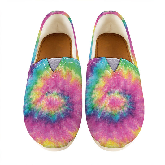 Bright Spiral Tie Dye Print Casual Shoes