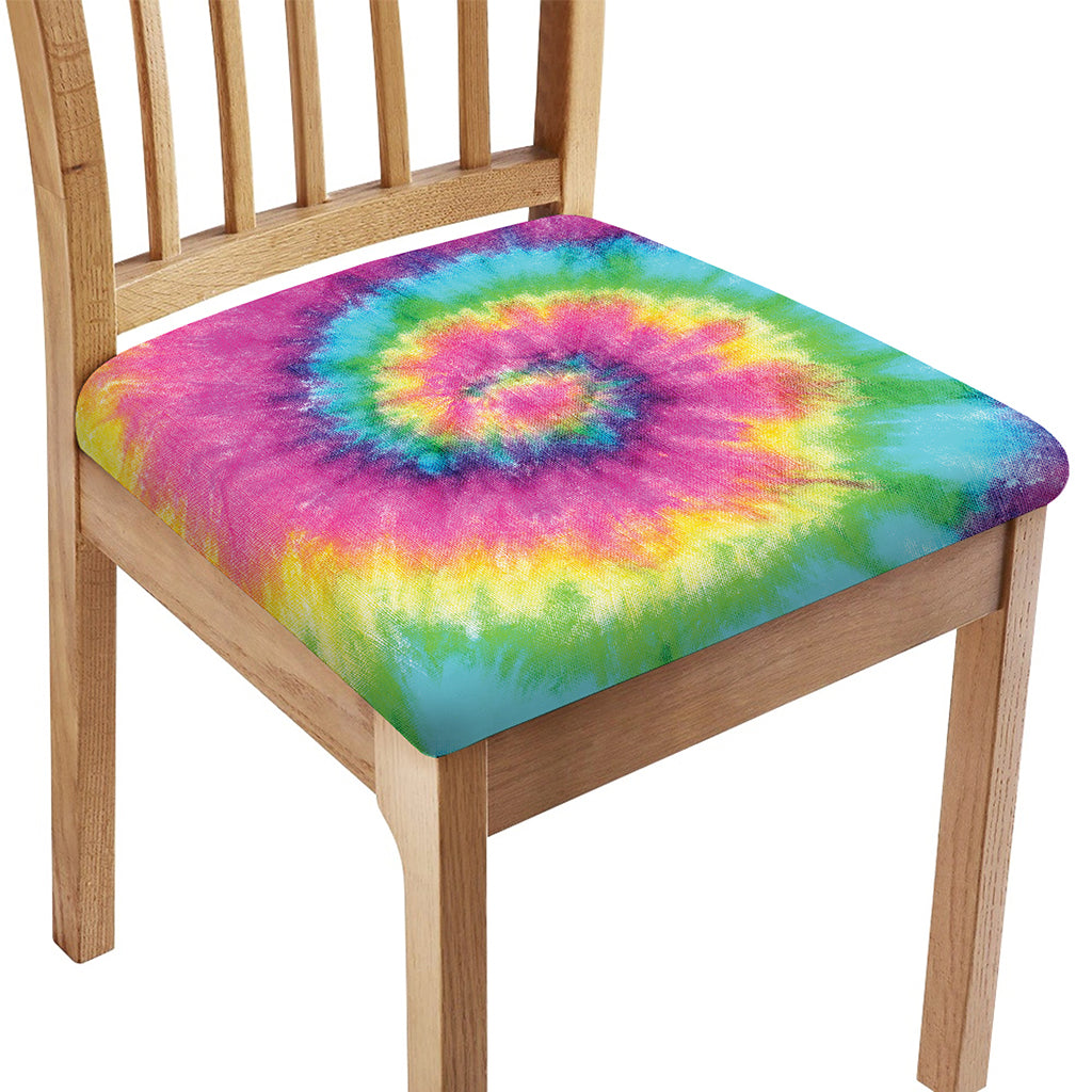 Bright Spiral Tie Dye Print Chair Cushion Cover
