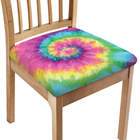 Bright Spiral Tie Dye Print Chair Cushion Cover