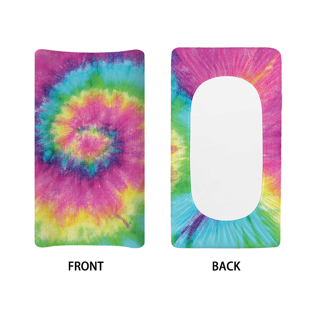 Bright Spiral Tie Dye Print Changing Pad Cover