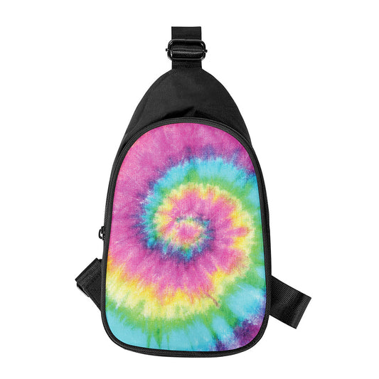 Bright Spiral Tie Dye Print Chest Bag