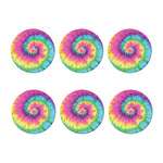 Bright Spiral Tie Dye Print Coaster Set