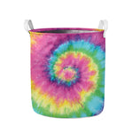Bright Spiral Tie Dye Print Collapsible Laundry Basket