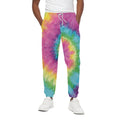 Bright Spiral Tie Dye Print Cotton Sweatpants