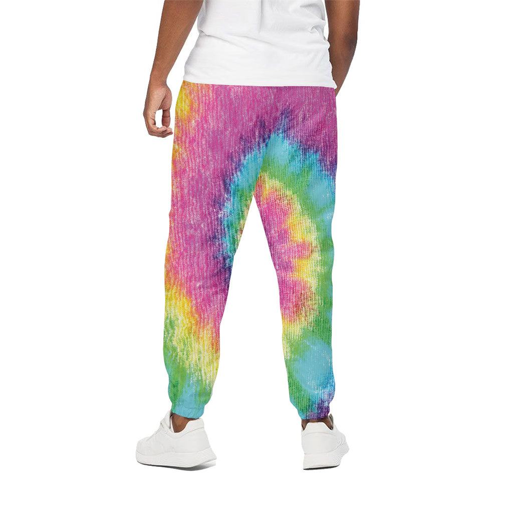 Bright Spiral Tie Dye Print Cotton Pants