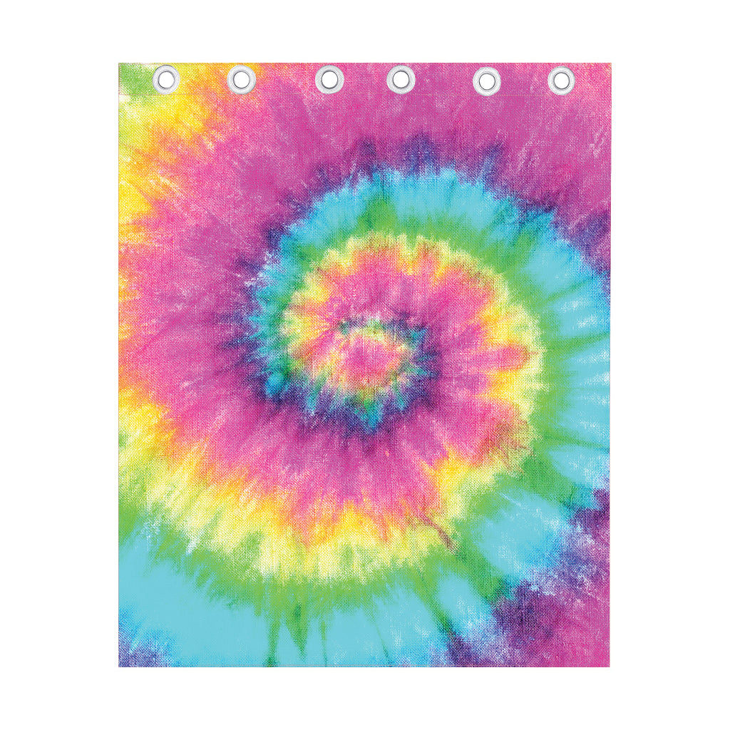 Bright Spiral Tie Dye Print Curtain