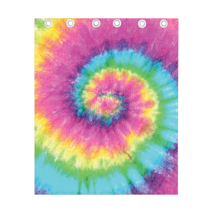 Bright Spiral Tie Dye Print Curtain