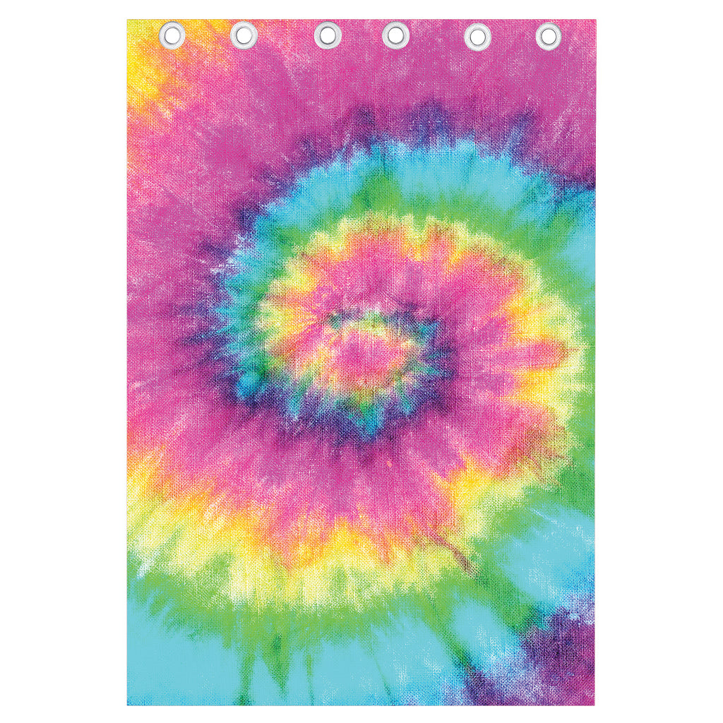 Bright Spiral Tie Dye Print Curtain