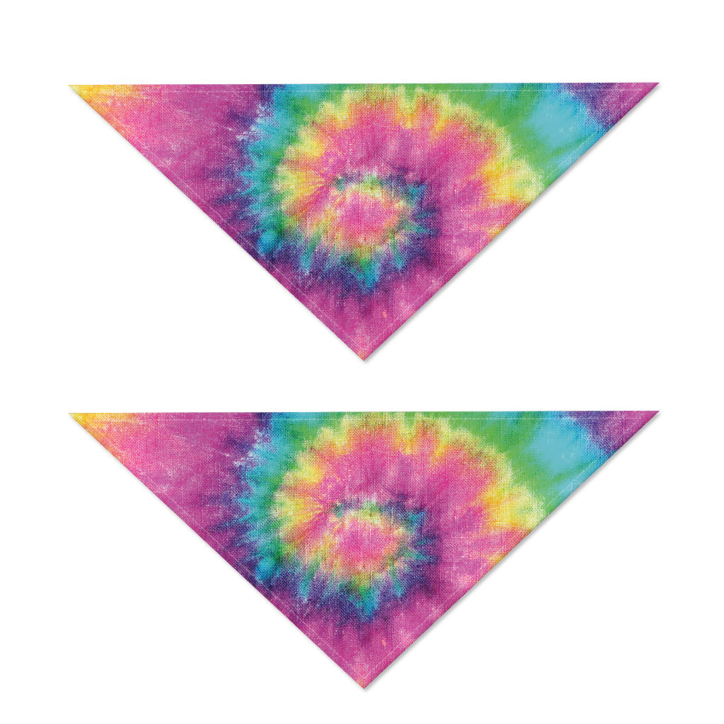 Bright Spiral Tie Dye Print Dog Bandana