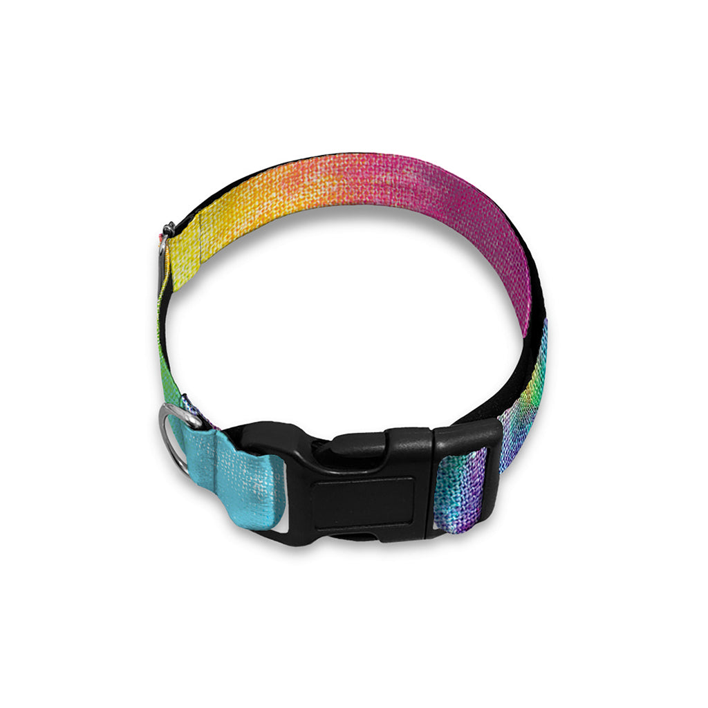 Bright Spiral Tie Dye Print Dog Collar