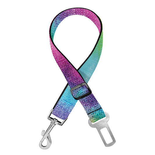 Bright Spiral Tie Dye Print Dog Seat Belt