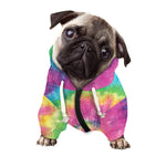Bright Spiral Tie Dye Print Dog Zip Up Hoodie