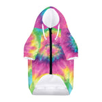 Bright Spiral Tie Dye Print Dog Zip Up Hoodie