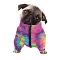 Bright Spiral Tie Dye Print Dog Zip Up Jacket
