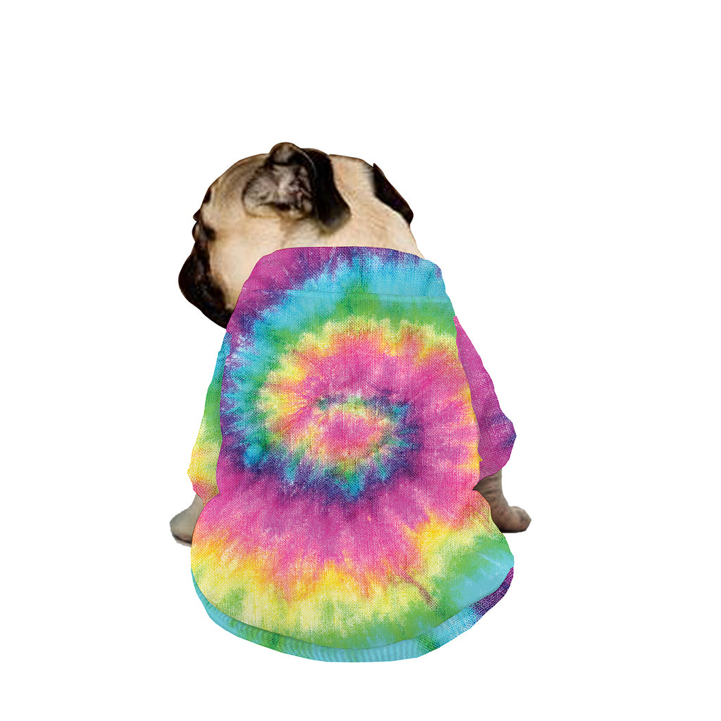 Bright Spiral Tie Dye Print Dog Zip Up Jacket