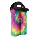 Bright Spiral Tie Dye Print Double Neoprene Wine Tote