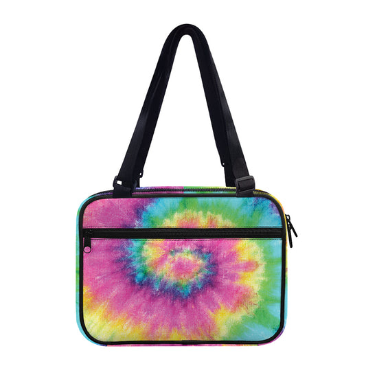 Bright Spiral Tie Dye Print Double Strap Bible Bag