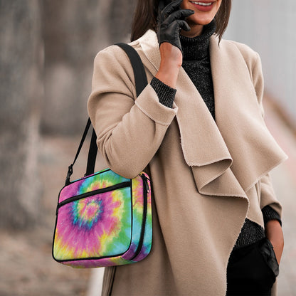 Bright Spiral Tie Dye Print Double Strap Bible Bag