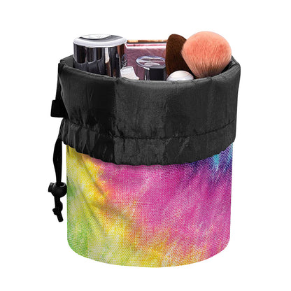 Bright Spiral Tie Dye Print Drawstring Makeup Bag