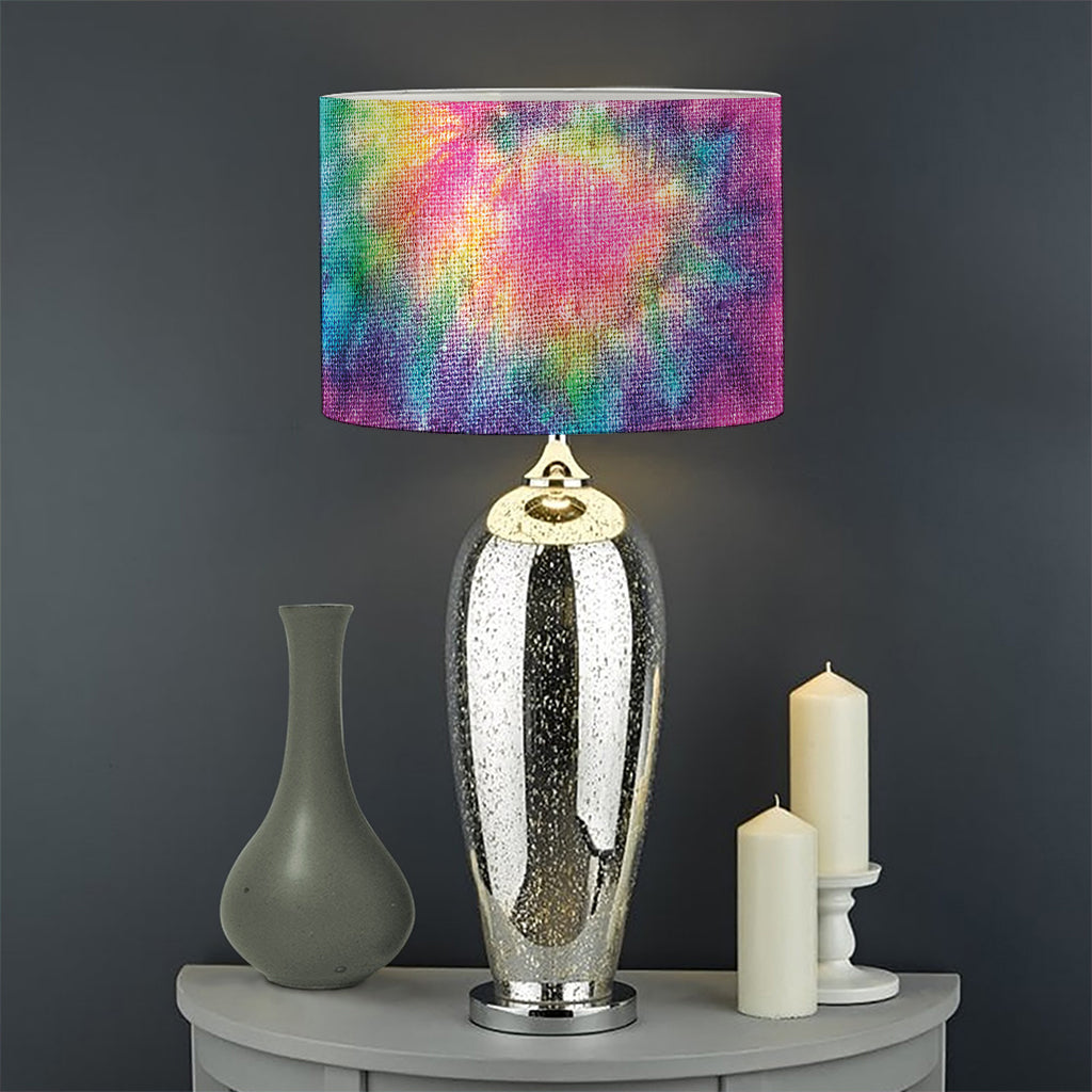 Bright Spiral Tie Dye Print Drum Lamp Shade