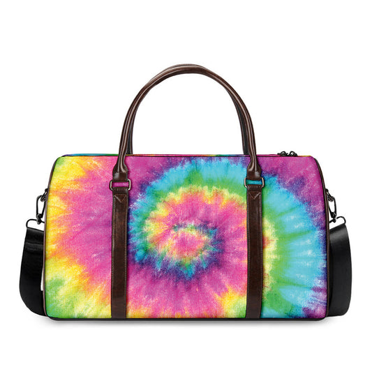Bright Spiral Tie Dye Print Duffle Bag