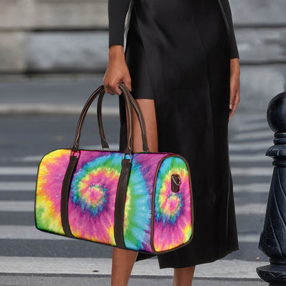 Bright Spiral Tie Dye Print Duffle Bag