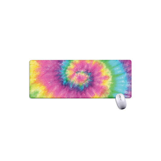 Bright Spiral Tie Dye Print Extended Mouse Pad