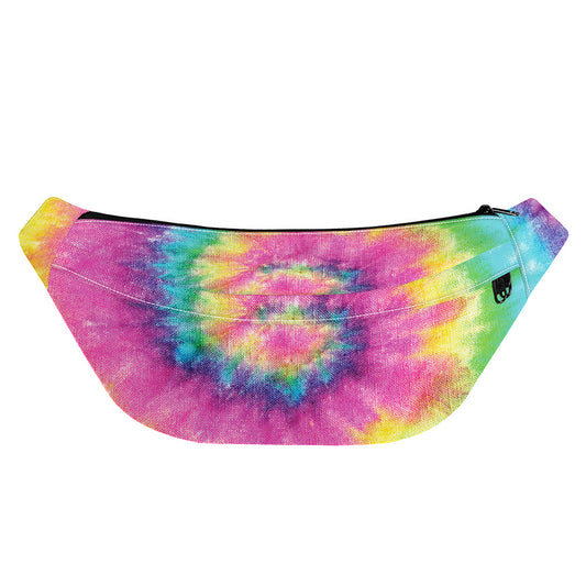 Bright Spiral Tie Dye Print Fanny Pack