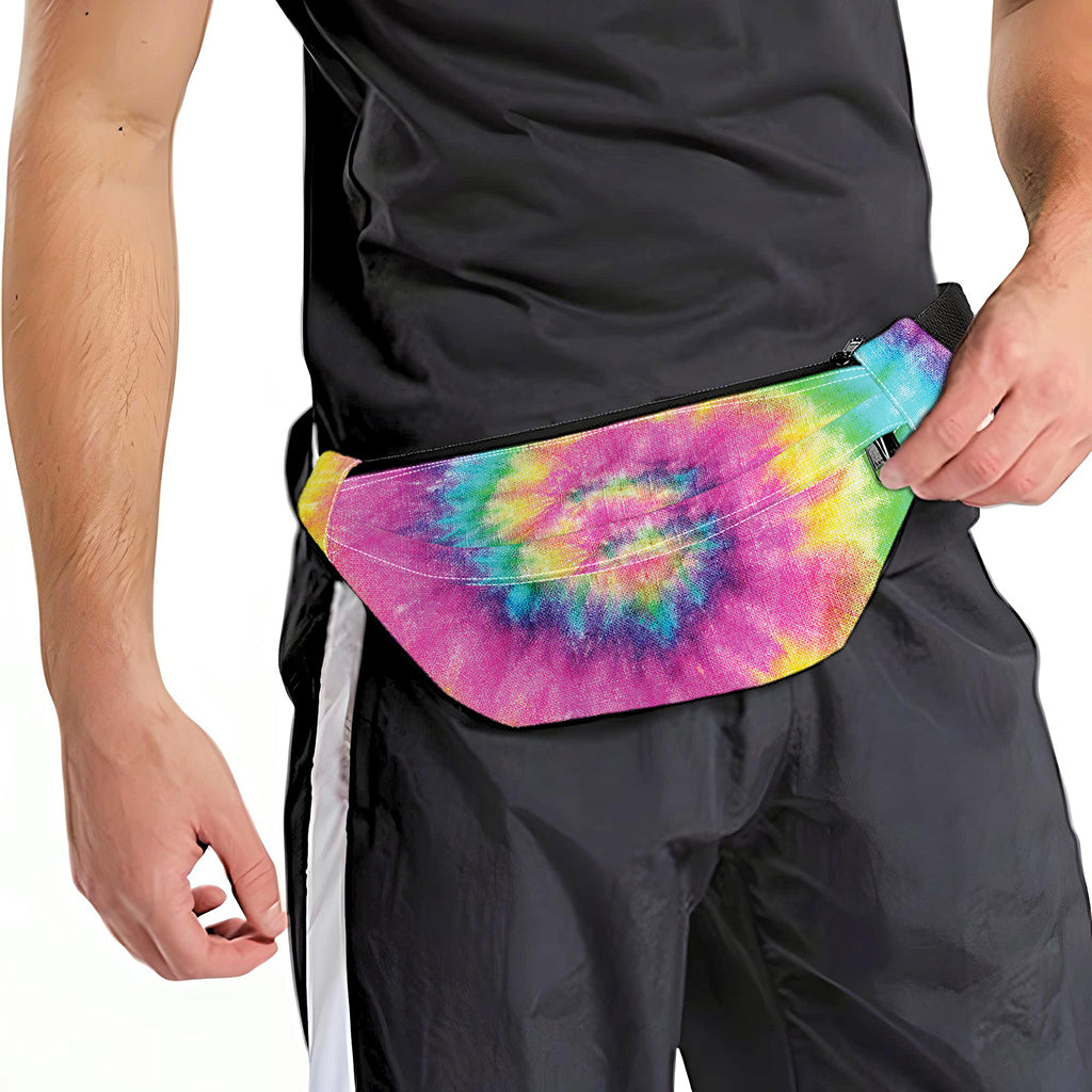 Bright Spiral Tie Dye Print Fanny Pack