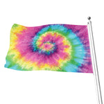Bright Spiral Tie Dye Print Flag