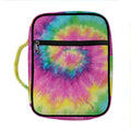 Bright Spiral Tie Dye Print Front Pocket Bible Bag