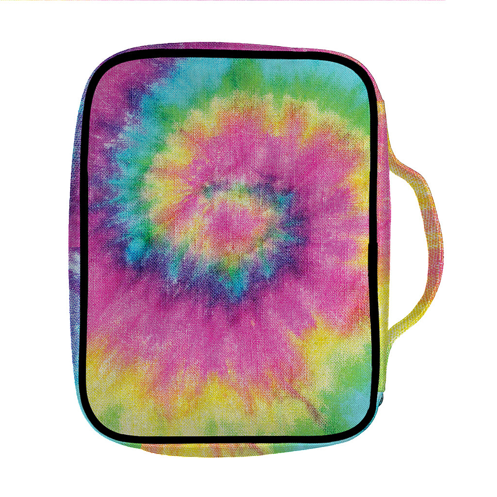 Bright Spiral Tie Dye Print Front Pocket Bible Bag