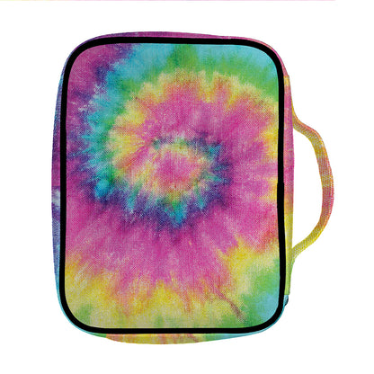 Bright Spiral Tie Dye Print Front Pocket Bible Bag