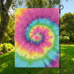 Bright Spiral Tie Dye Print Garden Flag
