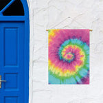 Bright Spiral Tie Dye Print Garden Flag