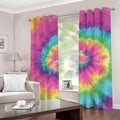 Bright Spiral Tie Dye Print Grommet Curtains