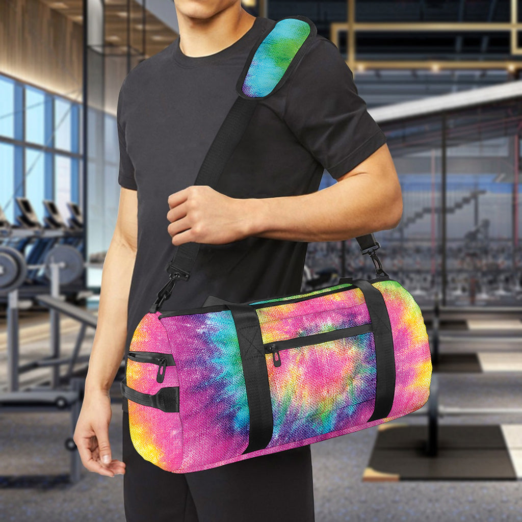 Bright Spiral Tie Dye Print Gym Bag