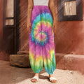 Bright Spiral Tie Dye Print Harem Pants