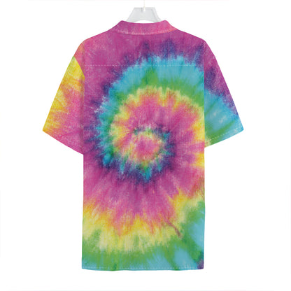 Bright Spiral Tie Dye Print Hawaiian Shirt