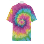 Bright Spiral Tie Dye Print Hawaiian Shirt