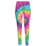 Bright Spiral Tie Dye Print High-Waisted Pocket Leggings