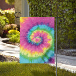 Bright Spiral Tie Dye Print House Flag