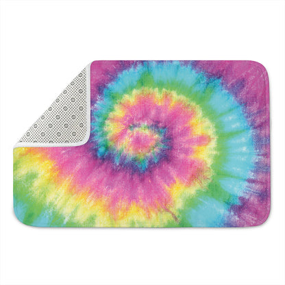 Bright Spiral Tie Dye Print Indoor Door Mat