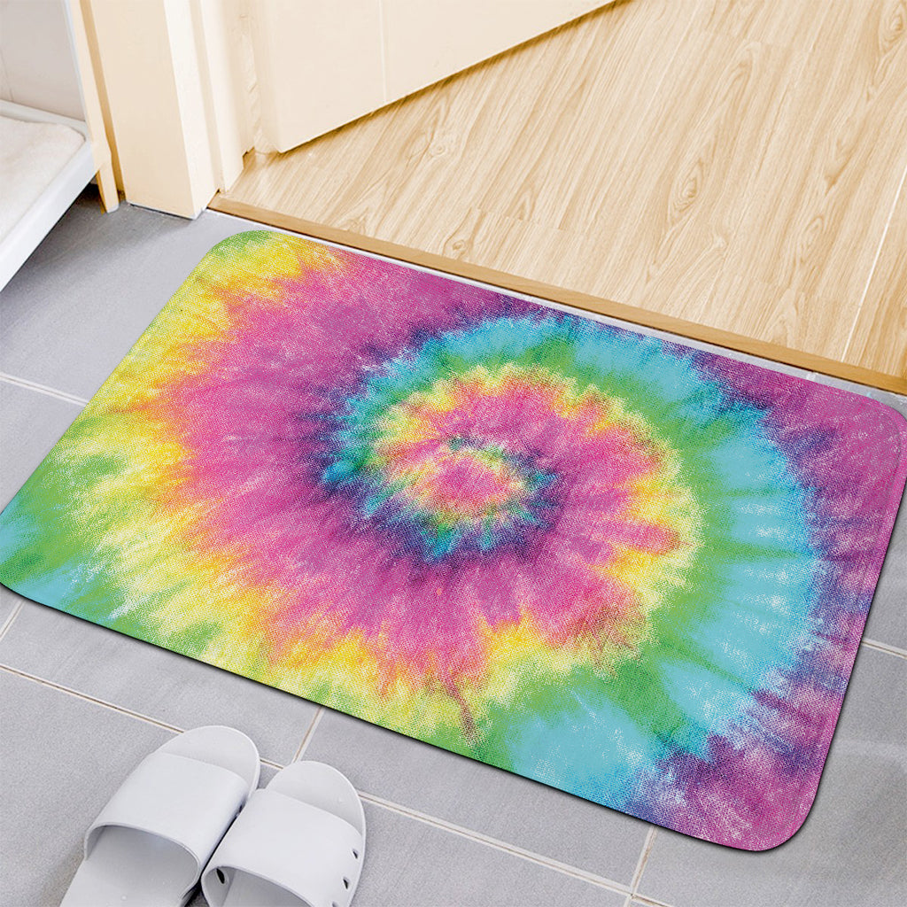 Bright Spiral Tie Dye Print Indoor Door Mat