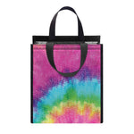 Bright Spiral Tie Dye Print Insulated Lunch Tote