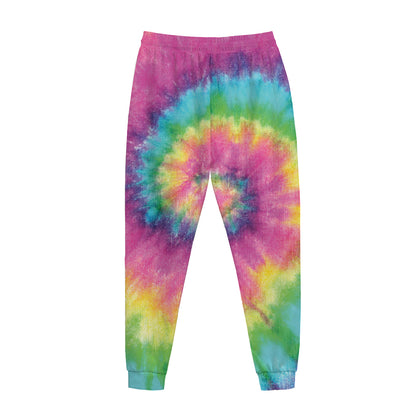 Bright Spiral Tie Dye Print Jogger Pants