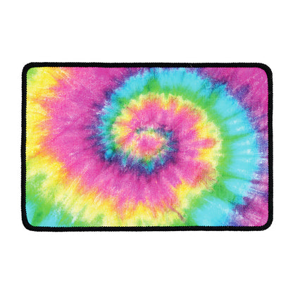 Bright Spiral Tie Dye Print Kitchen Mat