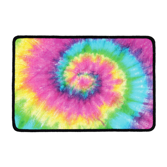 Bright Spiral Tie Dye Print Kitchen Mat