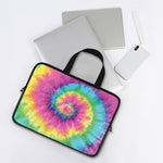 Bright Spiral Tie Dye Print Laptop Sleeve With Handle