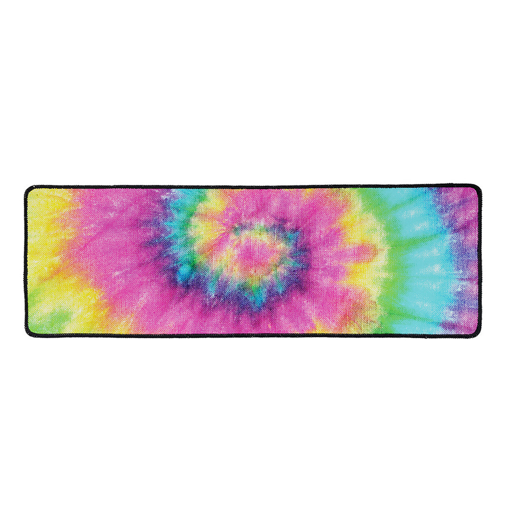 Bright Spiral Tie Dye Print Long Kitchen Mat